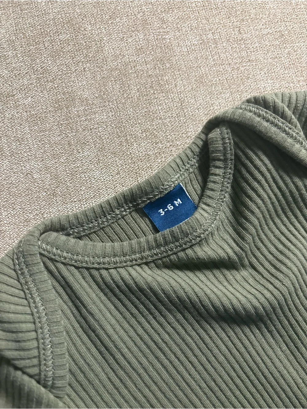 Old Navy Ribbed Olive Green Baby One-Piece Bodysuit